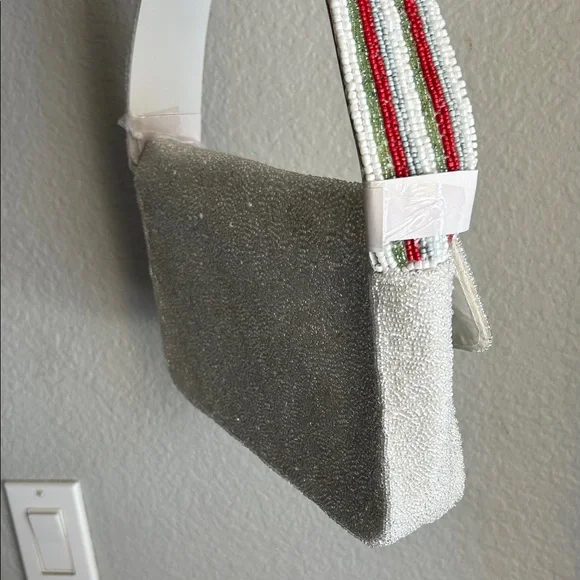 Handcrafted Beaded White Bag - Snow / Winter -  (Viral TJ Maxx / Marshall’s Bag) - Picture 5 of 5